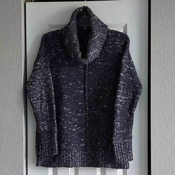 Jones New York Gray & White Long Sleeve Cable Knit Sweater Women's Size S - Picture 1 of 8